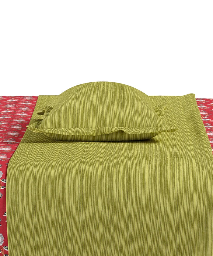 Everyday Printed Double Bedsheet Set, Petal Pop Red| 120TC Cotton|2 Pillow covers