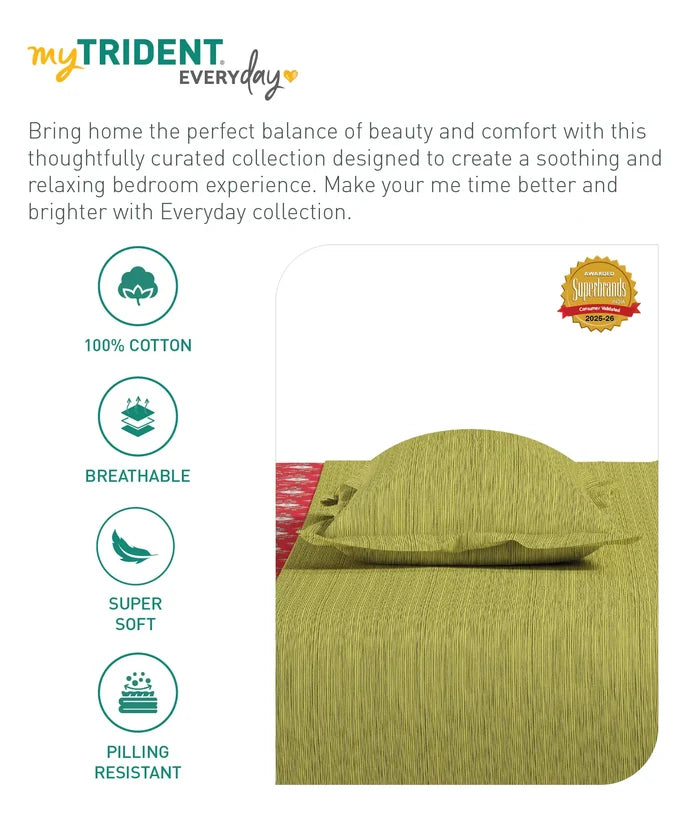 Everyday Printed Double Bedsheet Set, Petal Pop Red| 120TC Cotton|2 Pillow covers