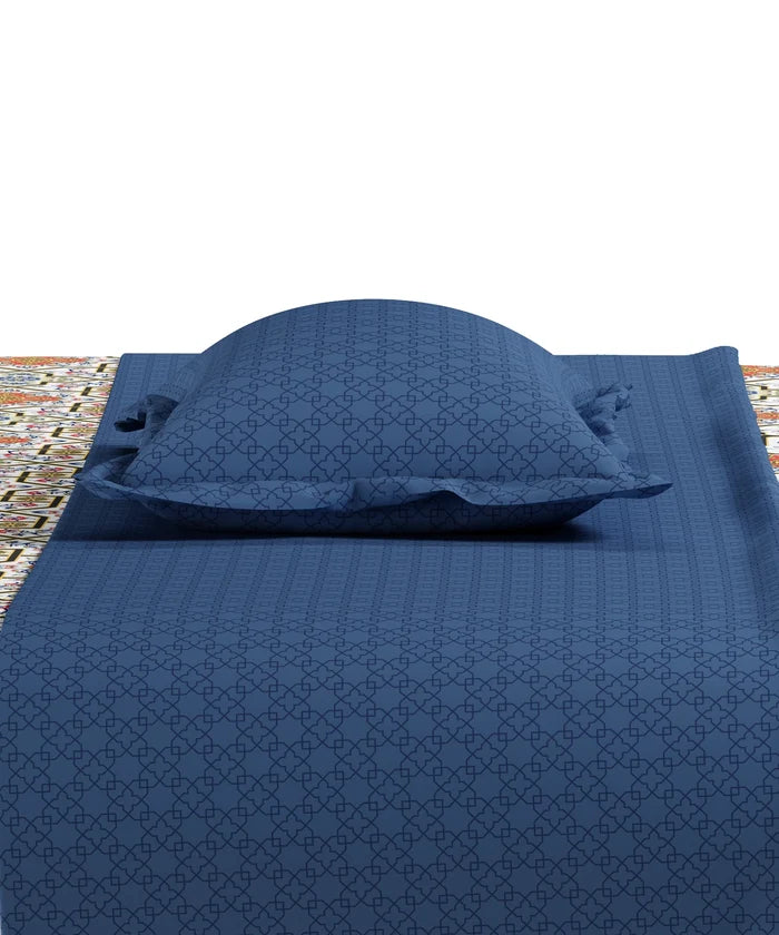 Everyday Printed King Bedsheet Set, Flourished Red| 120TC Cotton|2 Pillow covers