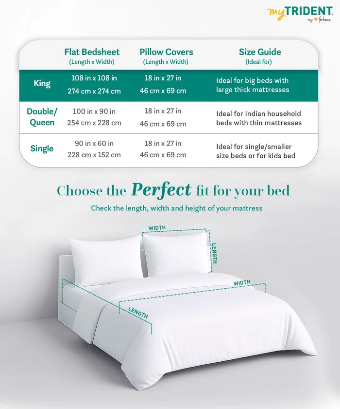 Everyday Printed King Bedsheet Set, Wave Purple| 120TC Cotton| 2 Pillow covers