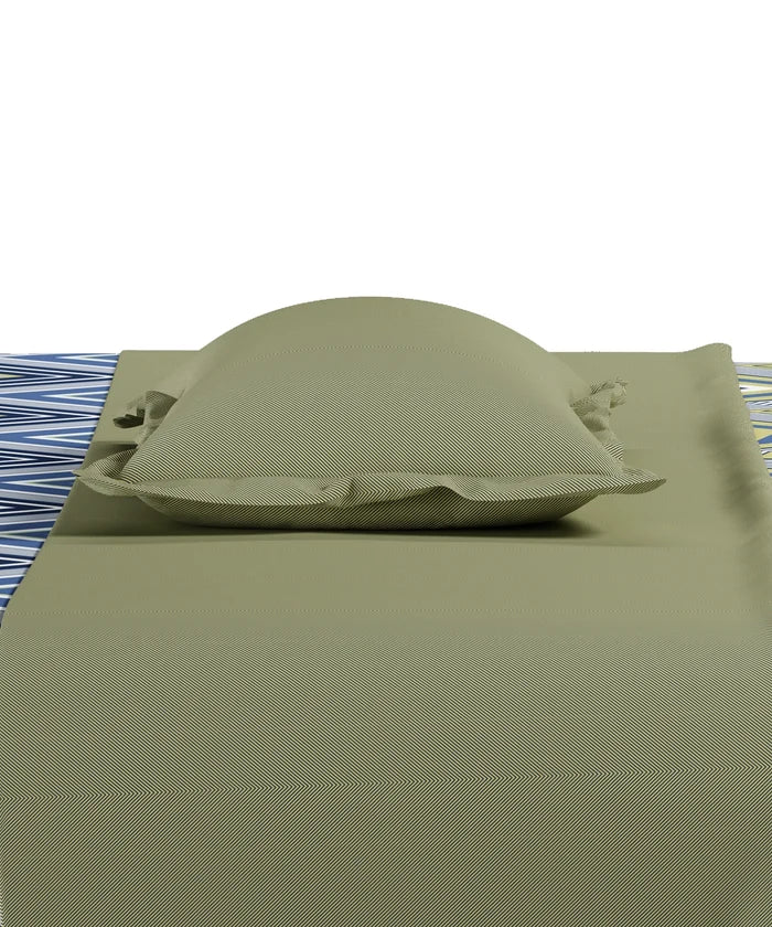 Everyday Printed Single Bedsheet Set, Wave Blues| 120TC Cotton| 1 Pillow cover