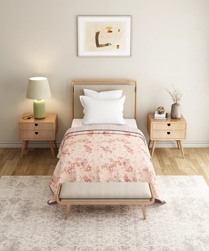 Everyday Single Dohar, Blossom Field|95 GSM Micro Polyester|Reversible