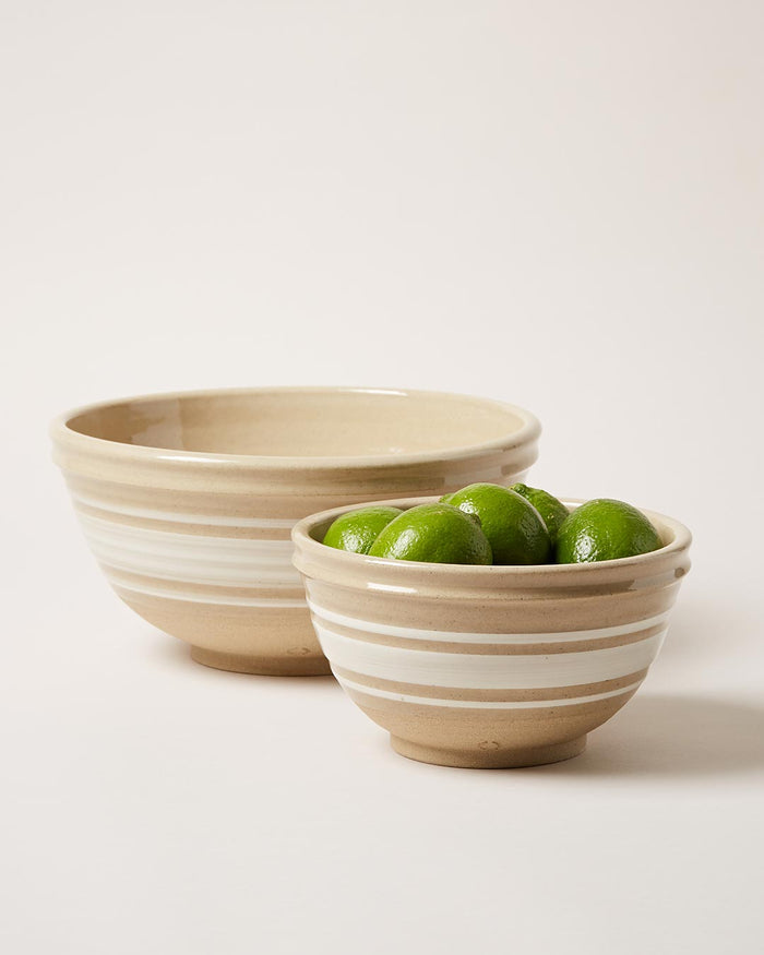 Farmhouse Yellowware Stoneware Mixing Bowl — bowls with green apples; Farmhouse Pottery