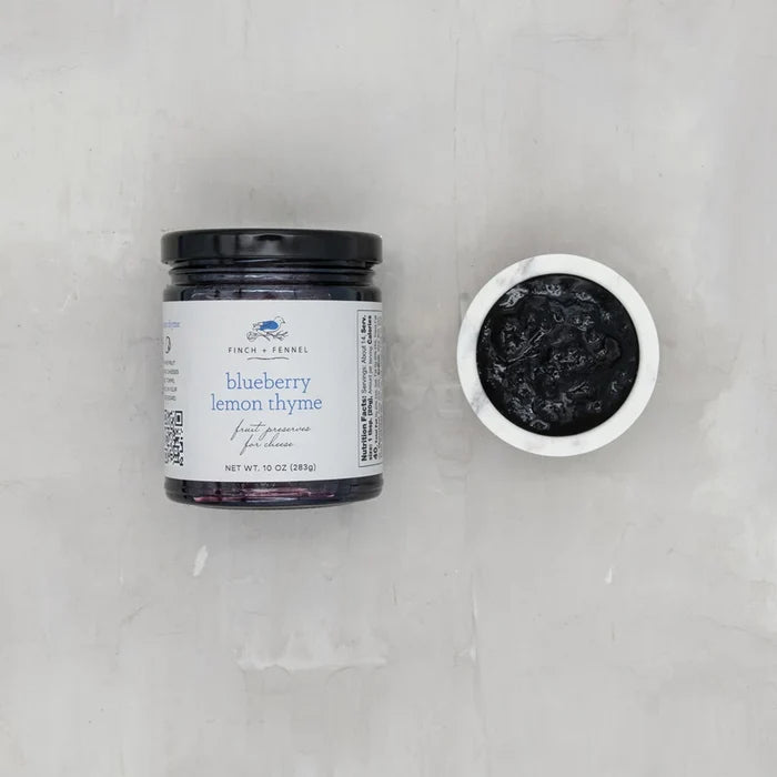 Finch and Fennel - Blueberry Lemon Thyme Fruit Preserves for Cheese - Findlay Rowe Designs