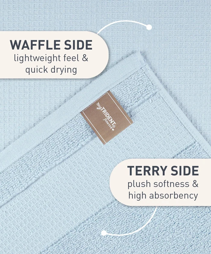 Finesse Fashion Waffle Bath Towel, Cloud|600 GSM Cotton