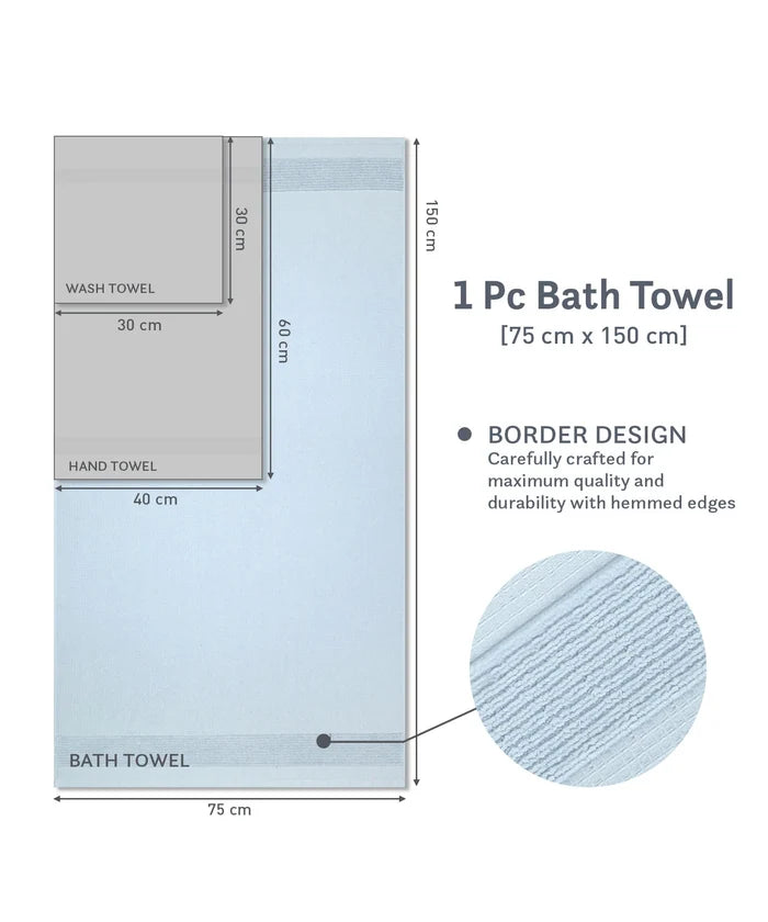 Finesse Fashion Waffle Bath Towel, Cloud|600 GSM Cotton