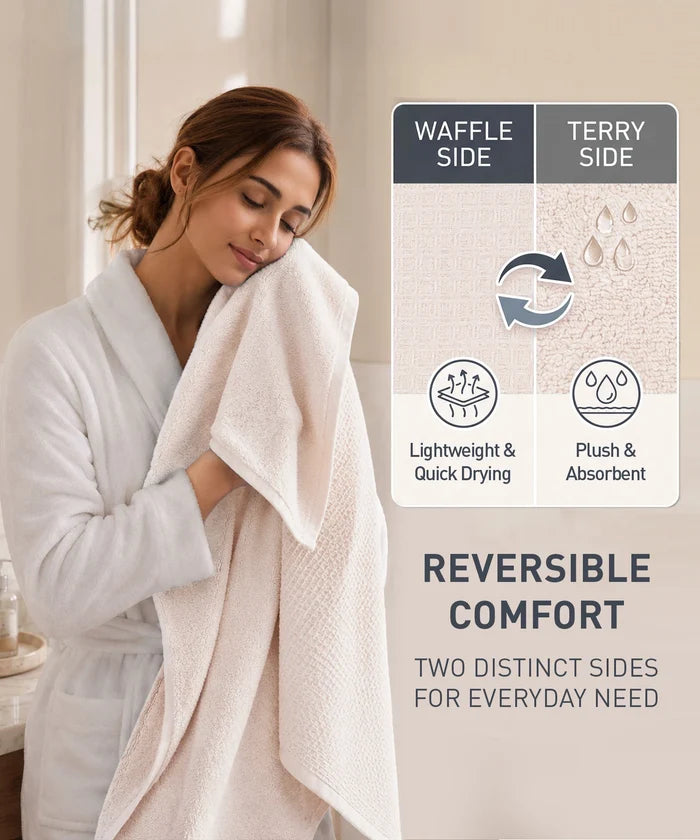 Finesse Fashion Waffle Bath Towel, Peyote|600 GSM Cotton