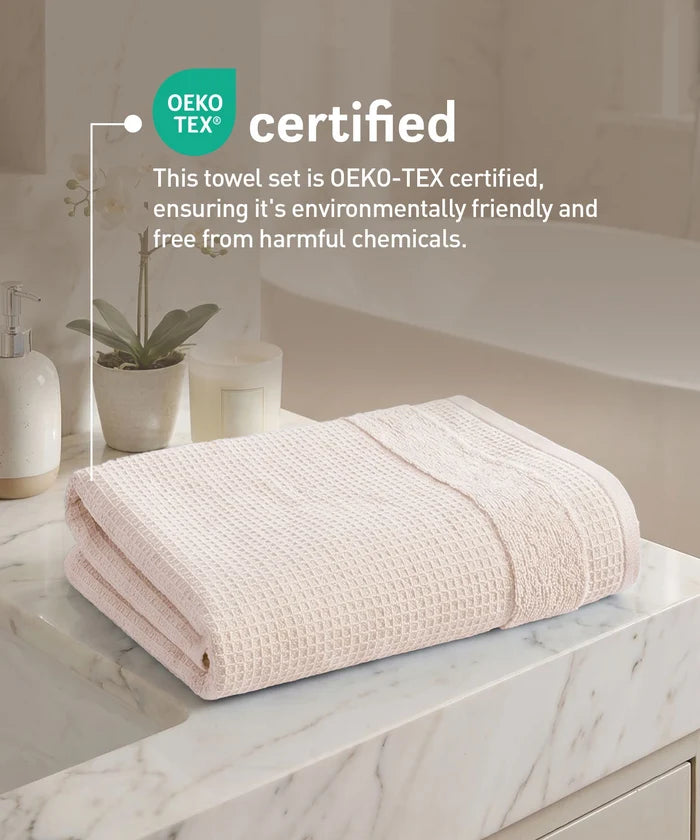 Finesse Fashion Waffle Bath Towel, Peyote|600 GSM Cotton