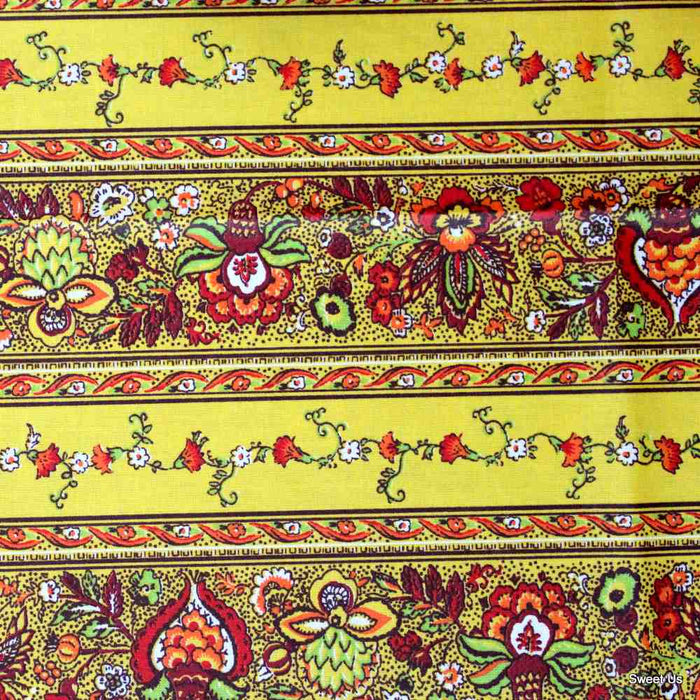 Fleurs d'Avignon Spill-Resistant Allover Tablecloth — Curcuma - Sweet Us