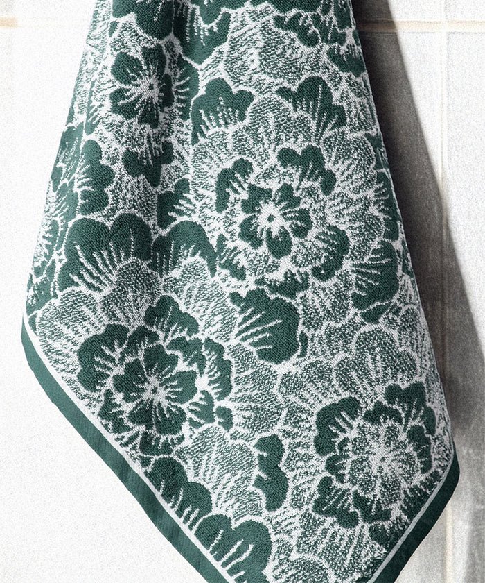 Floral 1 Pc Bath Towel, Geen| 600 GSM Cotton