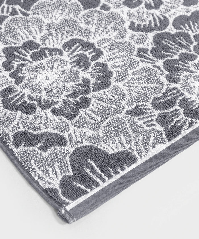 Floral 1 Pc Bath Towel, Grey| 600 GSM Cotton