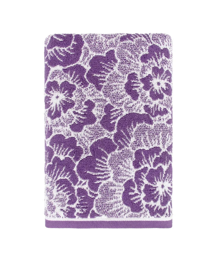 Floral 1 Pc Bath Towel, Purple| 600 GSM Cotton