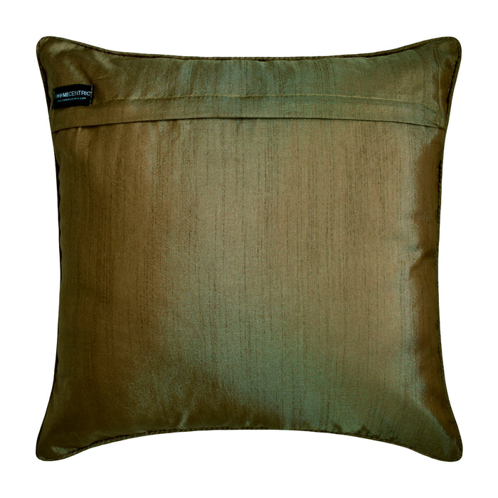 Folding Flames - Olive Green Velvet Decorative Euro Sham