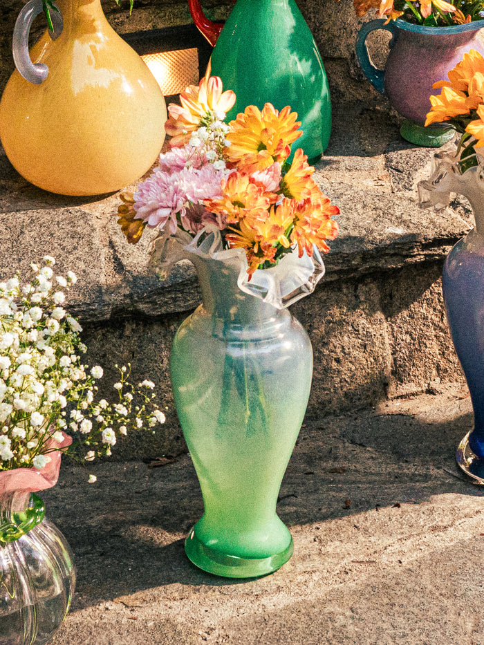 Forest Frost Ruffled Vase