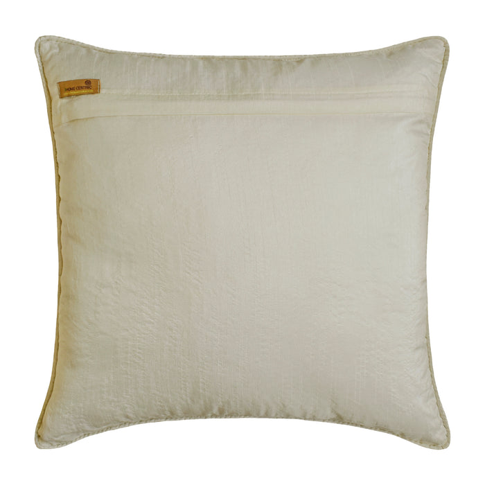 Fresh Linen - Beige Linen Embroidered Decorative Euro Sham