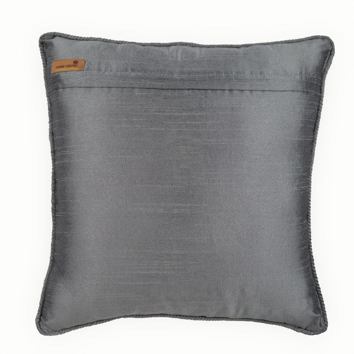 Frosted Damask - Gray Jacquard Silk Decorative Euro Sham