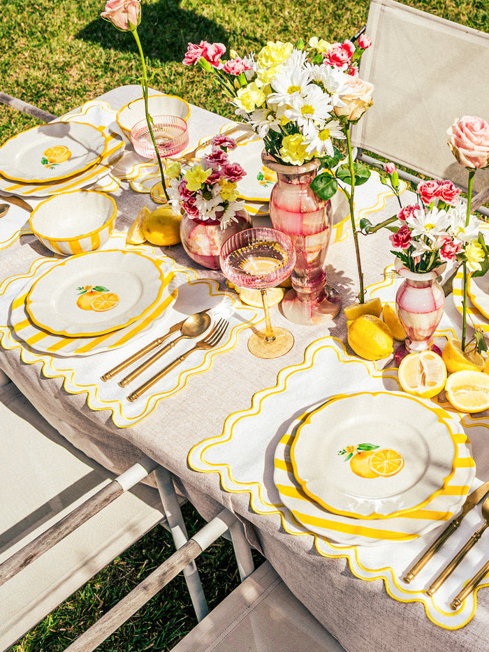 Garden Feast Dinnerware Set of 12, Yellow