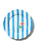 Garden Feast Plate, Blue Stripe, 11 Inch