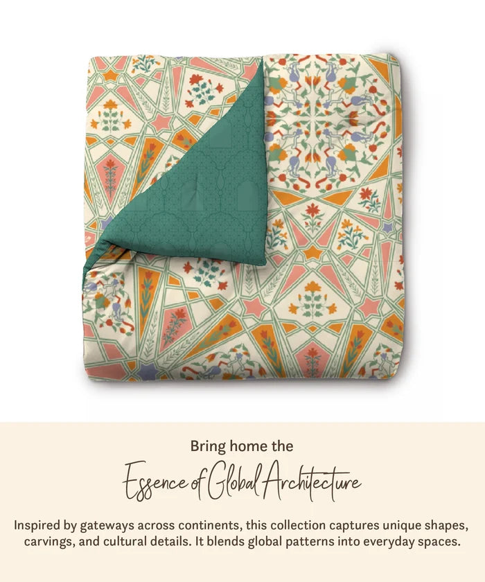 Gates Around The Globe Double AC Comforter, Arqadia| 180 TC Cotton