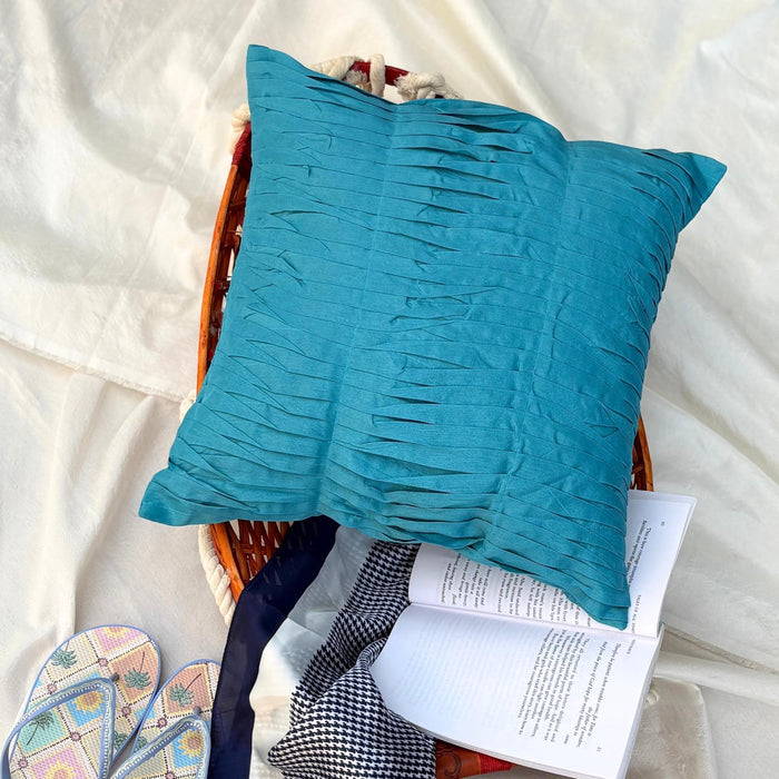 Gentle Waves - Turquoise Blue Art Silk Decorative Euro Sham