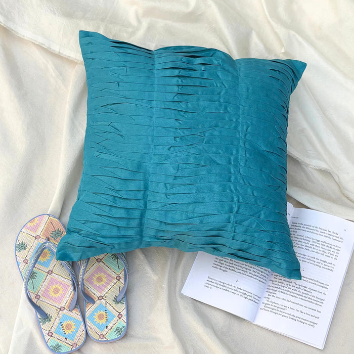 Gentle Waves - Turquoise Blue Art Silk Decorative Euro Sham