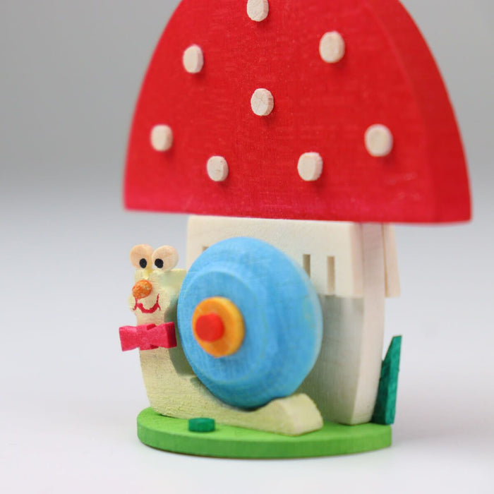 German Christmas Ornament: Toad Stool Mushroom with Animals