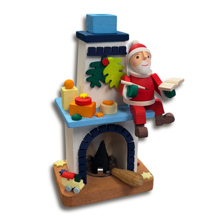 German Incense Smoker: Santa at the Fireplace