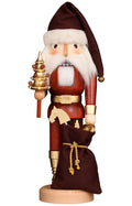 German Nutcracker : Large Santa, Gold & Natural Finish