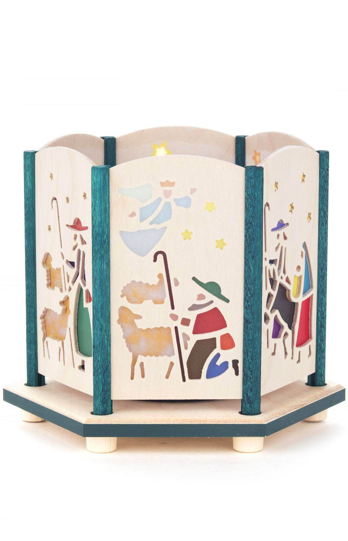 German Tea Light Luminary: Nativity Scene