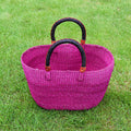 Ghana Baskets - Oval Bolga Basket Pink