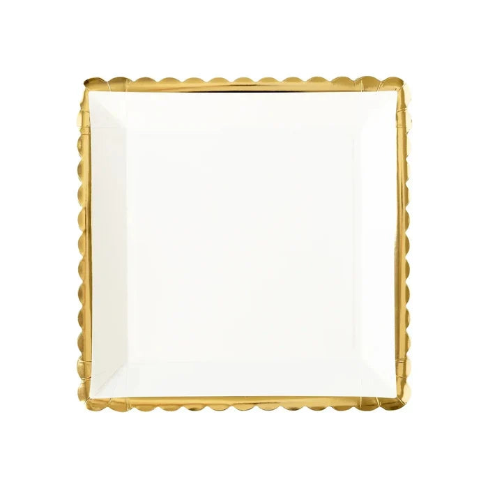 Gold Ruffle Edge Paper Plate – 12" Foil Finish (8pcs) - Josi James - 12 Inch Plate
