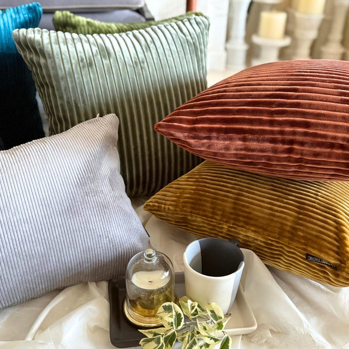 Gold Velvet Throw Pillow Cover - Gold Lines
