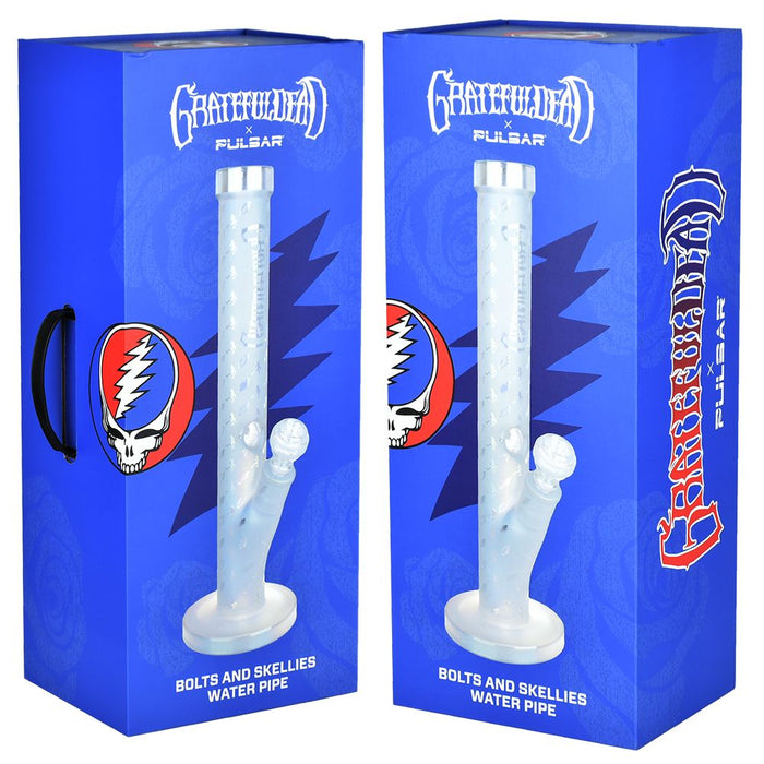 Grateful Dead Bolts and Skellies Straight Tube Bong