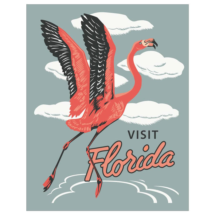 Greeting Card: Visit Florida Flamingo