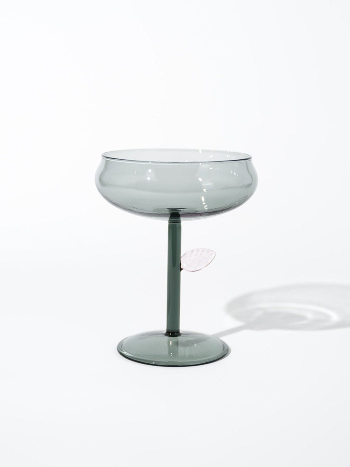 Grey Leaf Dessert Coupe Cocktail Glass