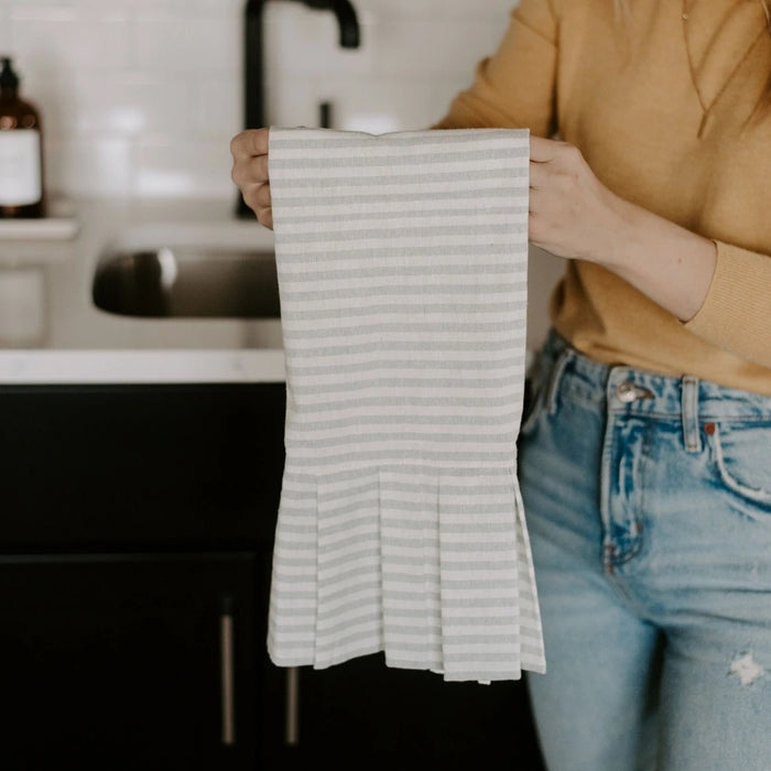 Grey Striped Tea Towel