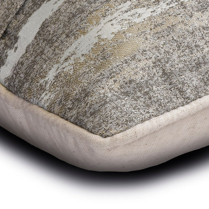 Gritty Glimmer - Gray Jacquard Lumbar Pillow Cover