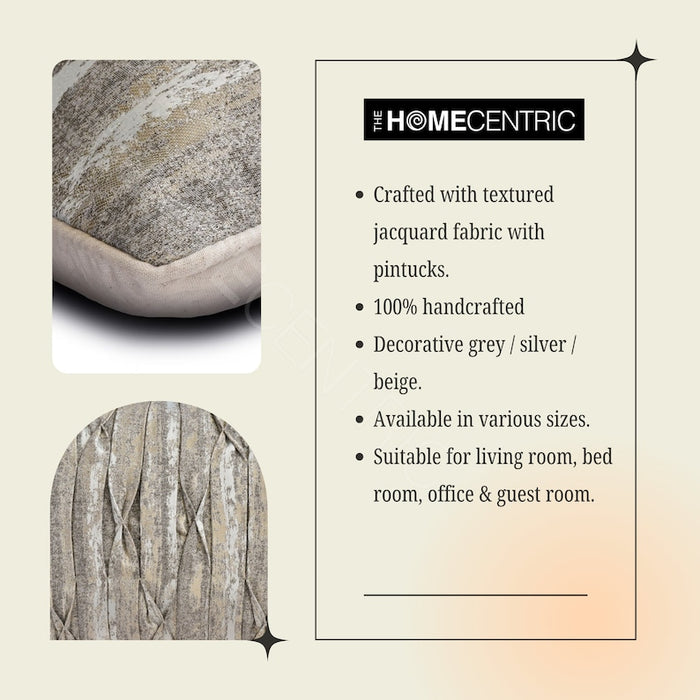 Gritty Glimmer - Gray Jacquard Lumbar Pillow Cover