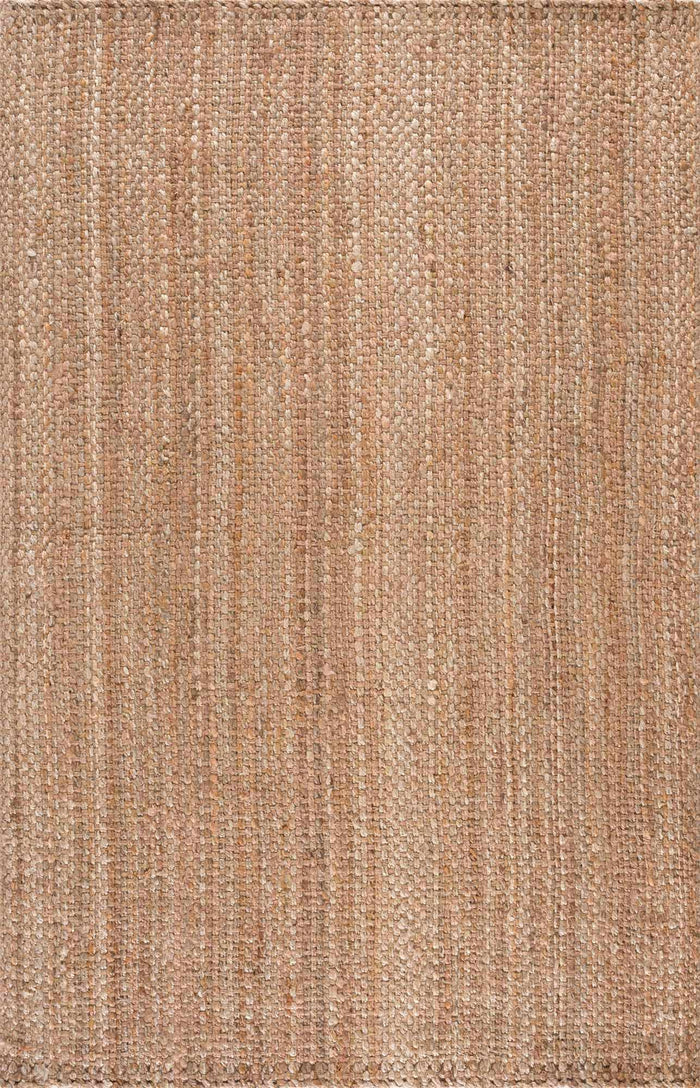 Handwoven tan ﻿Contemporary Solid Natural fiber jute area rug - The Rug Decor