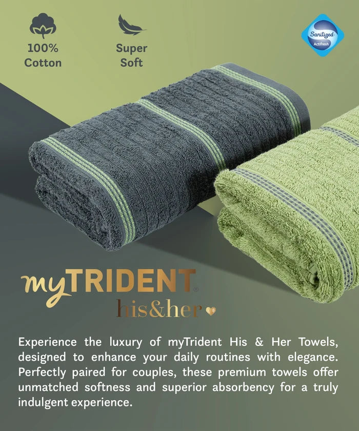 His & Her 2 PC Bath Towel Set, Ace & Joker|500 GSM Cotton