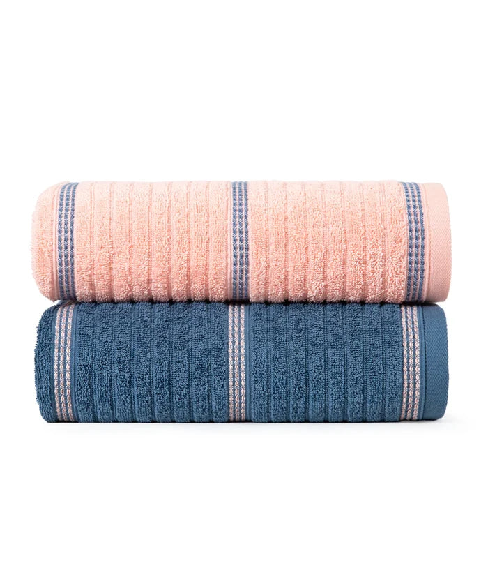 His & Her 2 PC Bath Towel  Set, Candy & Floss|500 GSM Cotton