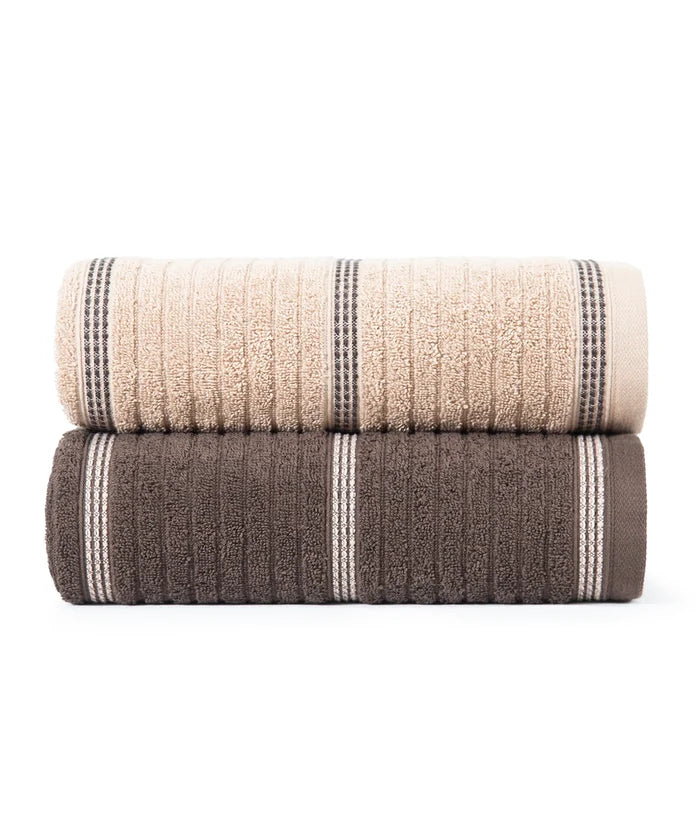 His & Her 2 PC Bath Towel Set, Jim & Jam|500 GSM Cotton