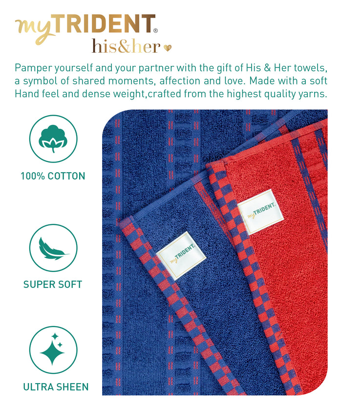 His & Her 2 PC Bath Towel Set, Tom & Jerry|500 GSM Cotton