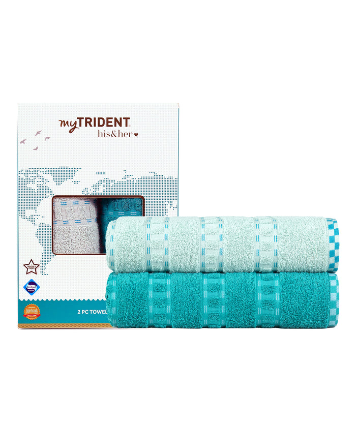 His & Her 2 PC Bath Towel Set,Bow & Arrow|500 GSM Cotton