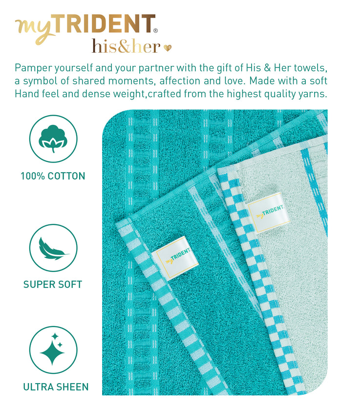 His & Her 2 PC Bath Towel Set,Bow & Arrow|500 GSM Cotton