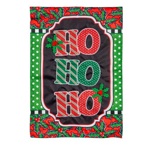Ho Ho Ho Applique Garden Flag
