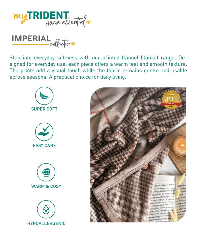 Home Essential Imperial 1 Ply Double Blanket, Estele| 290GSM