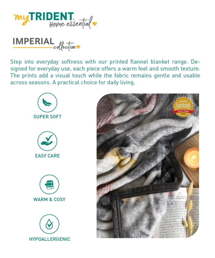 Home Essential Imperial 1 Ply Double Blanket, Levi| 290GSM
