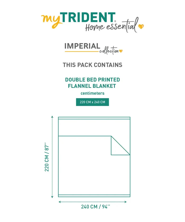 Home Essential Imperial 1 Ply Double Blanket, Levi| 290GSM