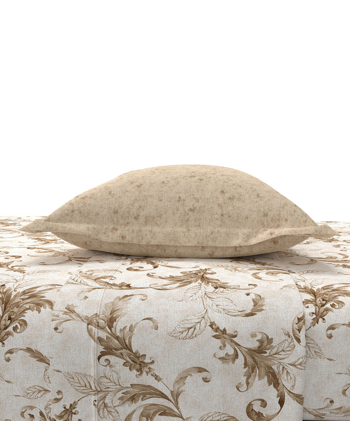 Home Essential King Printed Bedsheet, 144TC, 100% Cotton-Osiris Brown